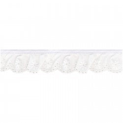 1 1/8" White Ruffled Eyelet Lace Trim by the Yard