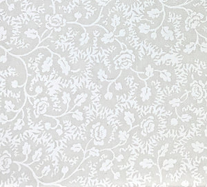 Vintage Vine White Floral Tone on Tone Fabric BTY